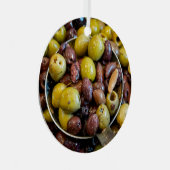 Gekruide zwarte en groene olijven metalen ornament (Voorkant Rechts)