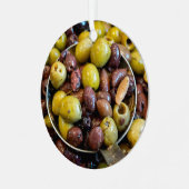 Gekruide zwarte en groene olijven metalen ornament (Voorkant links)