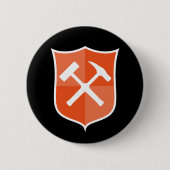 Gekruist Steenhamer Schild Ronde Button 5,7 Cm (Voorkant)