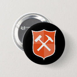 Gekruist Steenhamer Schild Ronde Button 5,7 Cm