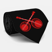 gekruiste banjos rood stropdas (Opgerold)