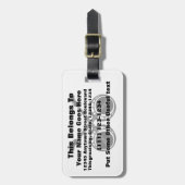 gekruiste banjos zwart bagagelabel (Voorkant verticaal)