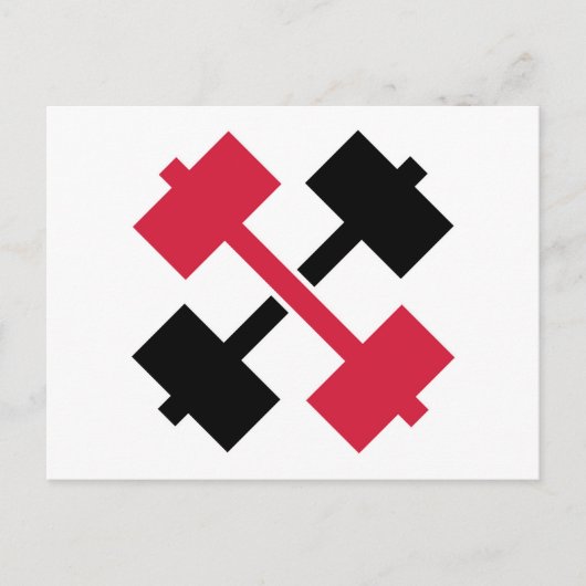 Gekruiste Barbells Briefkaart (Voorkant)