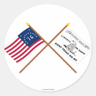 Gekruiste Bennington en Culpeper vlaggen Ronde Sticker
