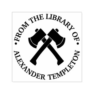 Gekruiste Bijlen Silhouet Bijlwerpen Sport Bibliot Zelfinktende Stempel
