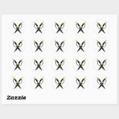 gekruiste bladen ronde sticker (Vel)