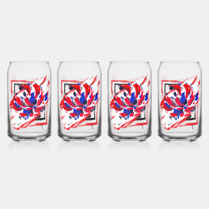 Gekruiste bloem blikvorm glas