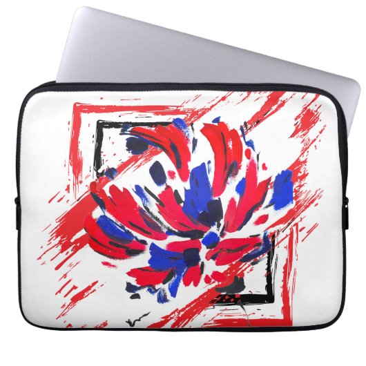 Gekruiste bloem laptop sleeve (Voorkant)