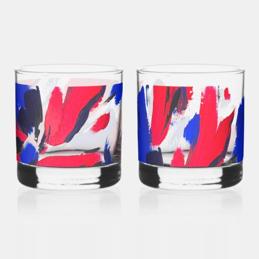 Gekruiste bloem whisky glas (Achterkant)