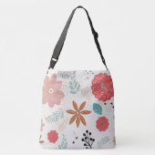 gekruiste Canvas tas met bloemmotief (Achterkant)