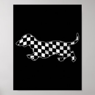 Gekruiste Dachshund Retro Puppy Race Wiener Dog Poster