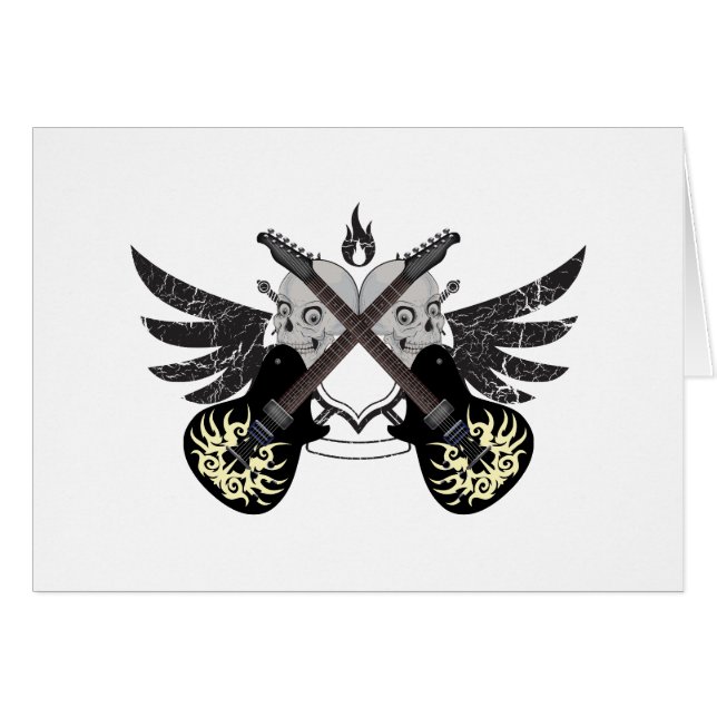 Gekruiste gitaren en schedels (Voorkant Horizontaal)