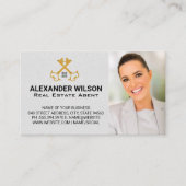 Gekruiste Gouden Sleutels | Zakenvrouw Visitekaartje (Voorkant)