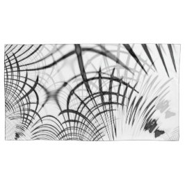 Gekruiste grijze lijnen herinneren ons aan schitte kussensloop