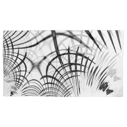 Gekruiste grijze lijnen herinneren ons aan schitte kussensloop (Voorkant-Links)