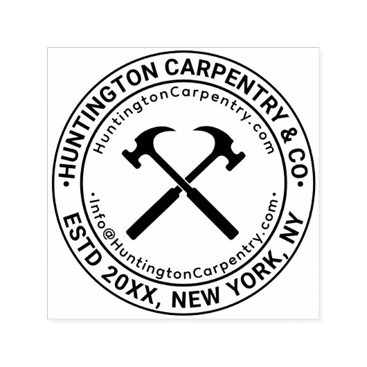 Gekruiste Hamers Timmerman Bouwer Naam URL E-mail Zelfinktende Stempel (Design)