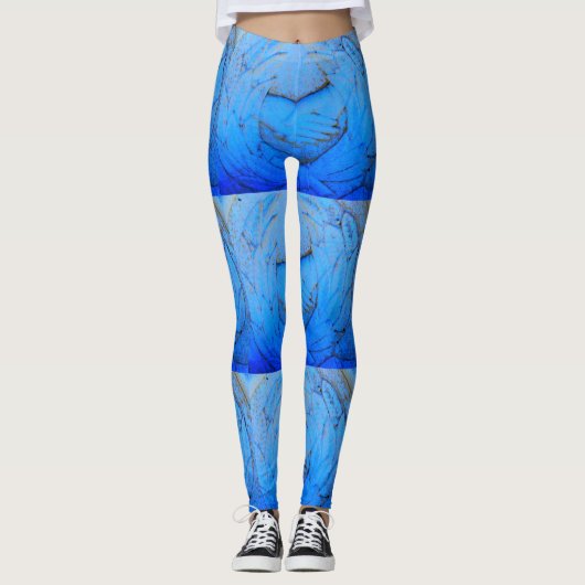 gekruiste handen blauw leggings (Voorkant)