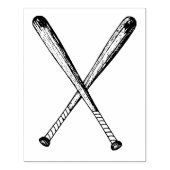 Gekruiste houten honkbal vleermuizen Art Stamp Rubberstempel (Afrduk)
