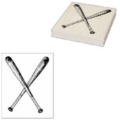 Gekruiste houten honkbal vleermuizen Art Stamp Rubberstempel (Gestempeld)