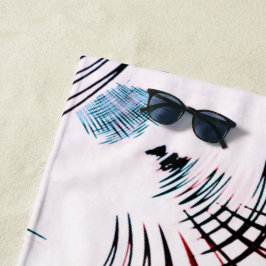 Gekruiste lijnen van gevarieerde kleuren op een li strandlaken