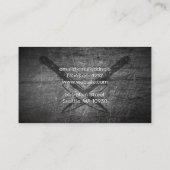 gekruiste messen | gekrast metaal visitekaartje (Achterkant)