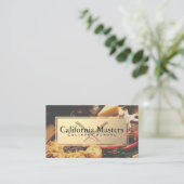 Gekruiste messen | Goud metaal | Eten op tafel Visitekaartje (Staand voorkant)