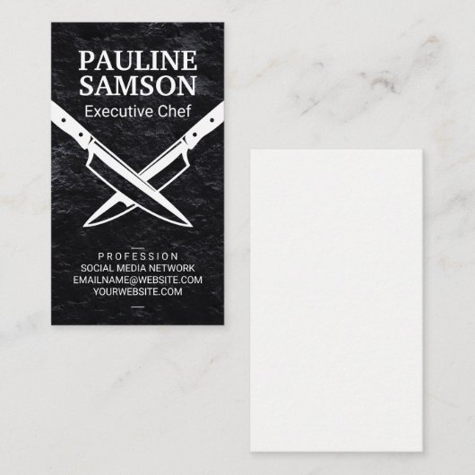 gekruiste messen | Lei Grijs Visitekaartje (Voorkant / Achterkant)