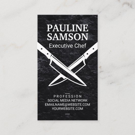 gekruiste messen | Lei Grijs Visitekaartje (Voorkant)