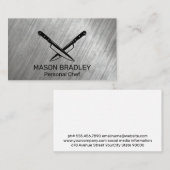 Gekruiste messen | Metalen achtergrond Visitekaartje (Voorkant / Achterkant)