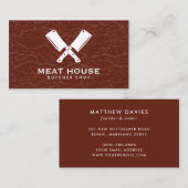 Gekruiste messen slager vlees textuur Visitekaartj Visitekaartje (Voorkant / Achterkant)
