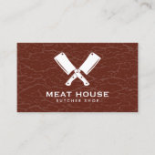 Gekruiste messen slager vlees textuur Visitekaartj Visitekaartje (Voorkant)