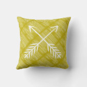 Gekruiste pijlen Chartreuse en Ivory Design Pillow Kussen (Achterkant)