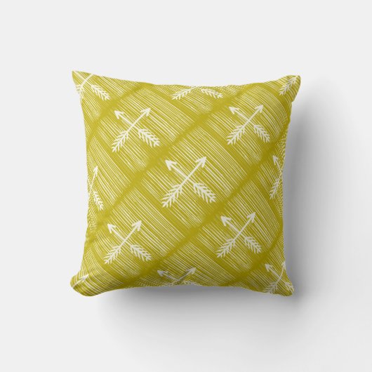 Gekruiste pijlen Chartreuse en Ivory Design Pillow Kussen (Voorkant)
