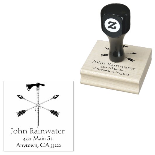 Gekruiste pijlen en speciale gepersonaliseerde rub rubberstempel (Gestempeld)