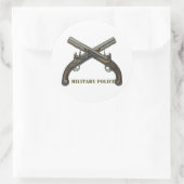 Gekruiste pistolen Klassieke ronde sticker (Tas)