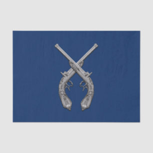 Gekruiste pistolen marineblauw tissuepapier