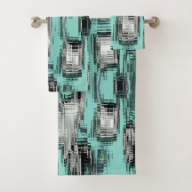 Gekruiste pixellijnen die abstracte vierkantjes vo