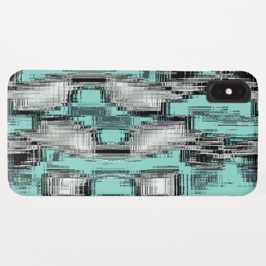Gekruiste pixellijnen die abstracte vierkantjes vo Case-Mate iPhone case (Achterkant (horizontaal))