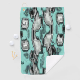 Gekruiste pixellijnen die abstracte vierkantjes vo golfhanddoek