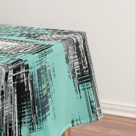 Gekruiste pixellijnen die abstracte vierkantjes vo tafelkleed