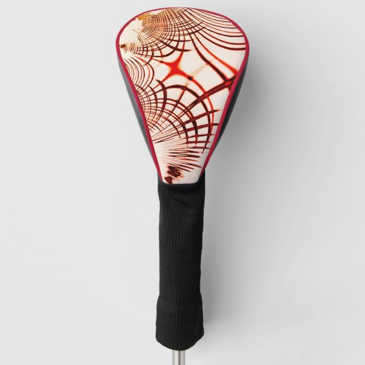 Gekruiste rode bruine gebogen sporen, verouderd ef golfheadcover (Voorkant)