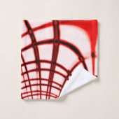 Gekruiste rode gebogen sporen met verouderd effect bad handdoek (Wasdoekje)