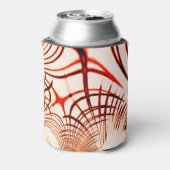 Gekruiste rode gebogen sporen met verouderd effect blikjeskoeler (Blikje Achterkant)