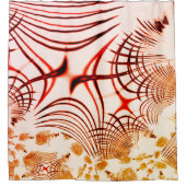 Gekruiste rode gebogen sporen met verouderd effect douchegordijn (Voorkant)