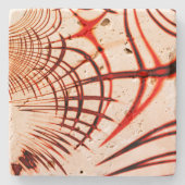 Gekruiste rode gebogen sporen met verouderd effect stenen onderzetter (Voorkant)