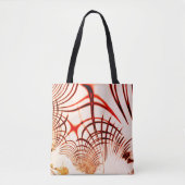 Gekruiste rode gebogen sporen met verouderd effect tote bag (Voorkant)