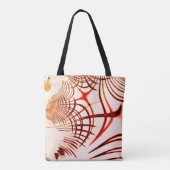 Gekruiste rode gebogen sporen met verouderd effect tote bag (Achterkant)