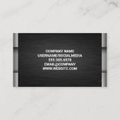 Gekruiste sleutels | Metaalzwart zilver Visitekaartje (Achterkant)