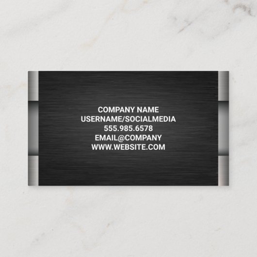 Gekruiste sleutels | Metaalzwart zilver Visitekaartje (Achterkant)