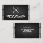 Gekruiste sleutels | Metaalzwart zilver Visitekaartje (Voorkant / Achterkant)